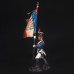An officer of the Grenadiers of the line infantry with a banner, at the Battle of Waterloo