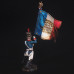 An officer of the Grenadiers of the line infantry with a banner, at the Battle of Waterloo