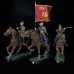 A set of mounted Red Army soldiers, the civil war in Russia.